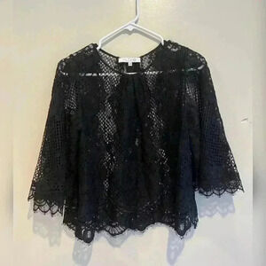 Alexis Lace Silk Black Blouse